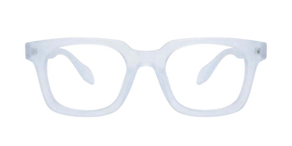 Light Blue Full Rim Rectangle Magneto Eyeglasses