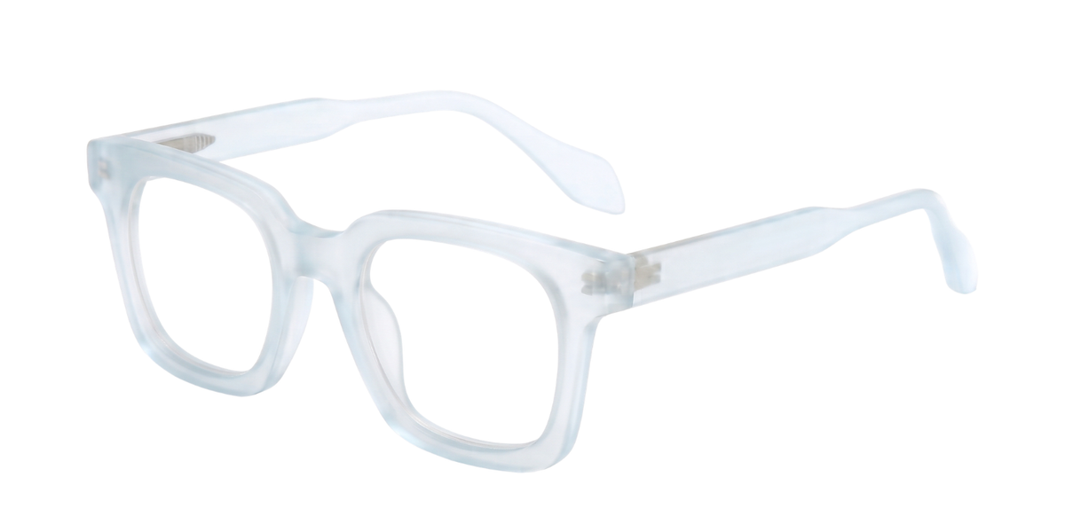 Light Blue Full Rim Rectangle Magneto Eyeglasses