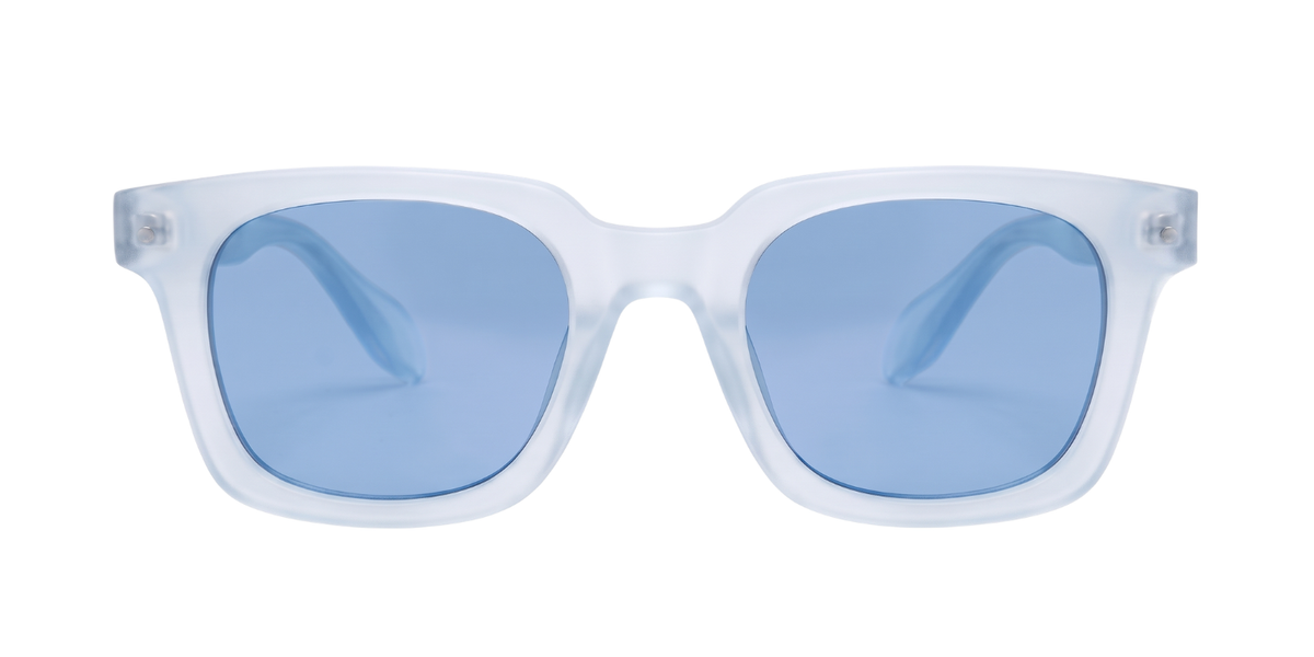 Light Blue Full Rim Rectangle Magneto Eyeglasses