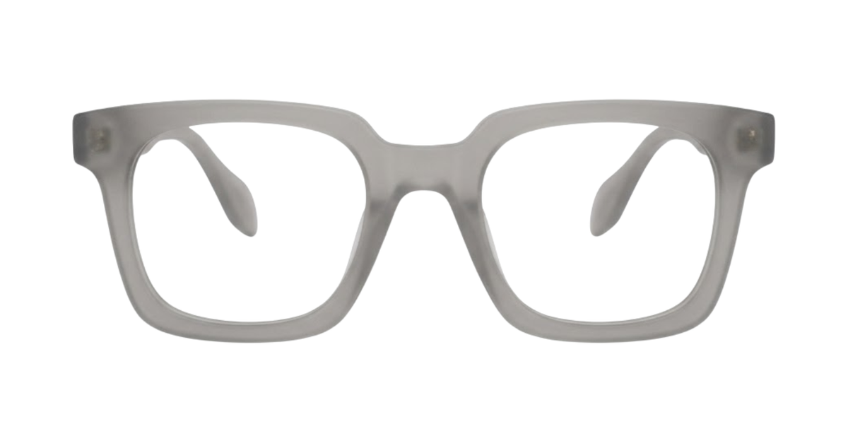 Light Grey Full Rim Rectangle Magneto Eyeglasses