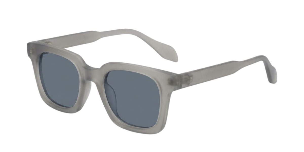 Light Grey Full Rim Square Magneto Eyeglasses