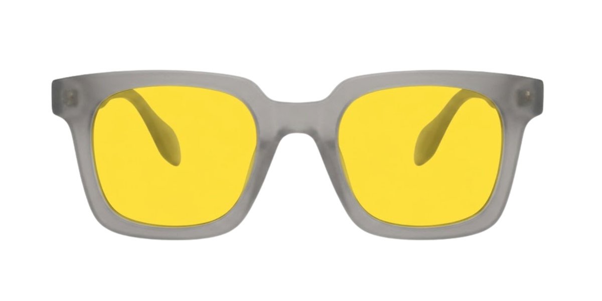 Light Grey Full Rim Rectangle Magneto Eyeglasses