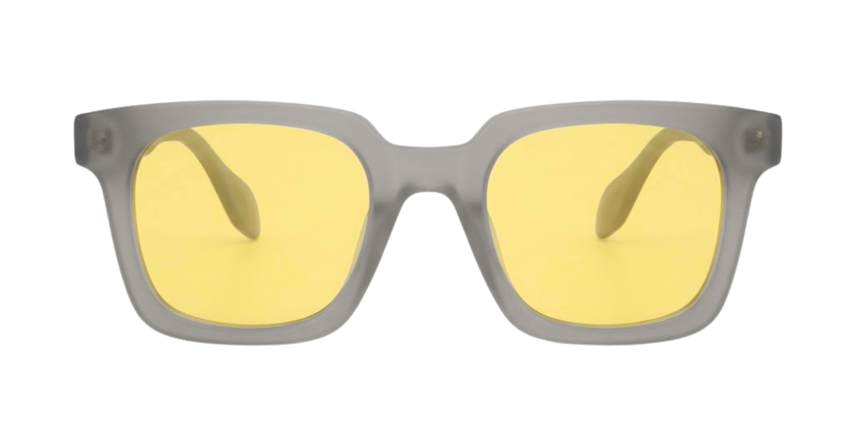 Light Grey Full Rim Square Magneto Eyeglasses