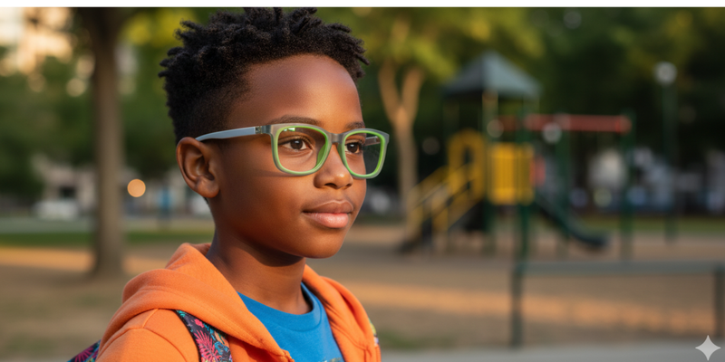 Full Rim Square Eyeglasses With Adjustable Temples