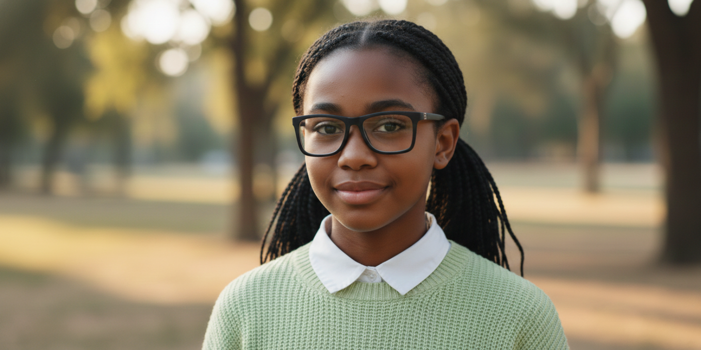 Full Rim Rectangle Kids Premium Eyeglasses With Adjustable Temples
