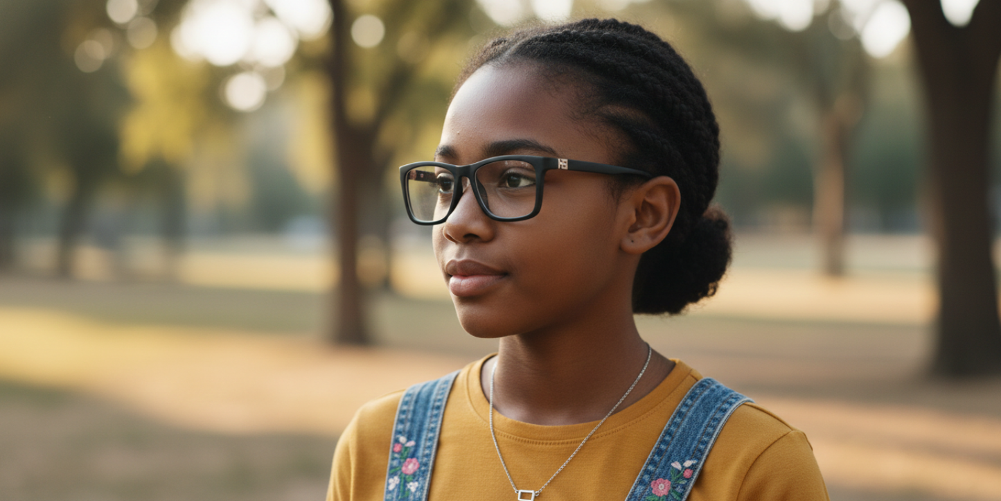 Full Rim Rectangle Kids Premium Eyeglasses With Adjustable Temples