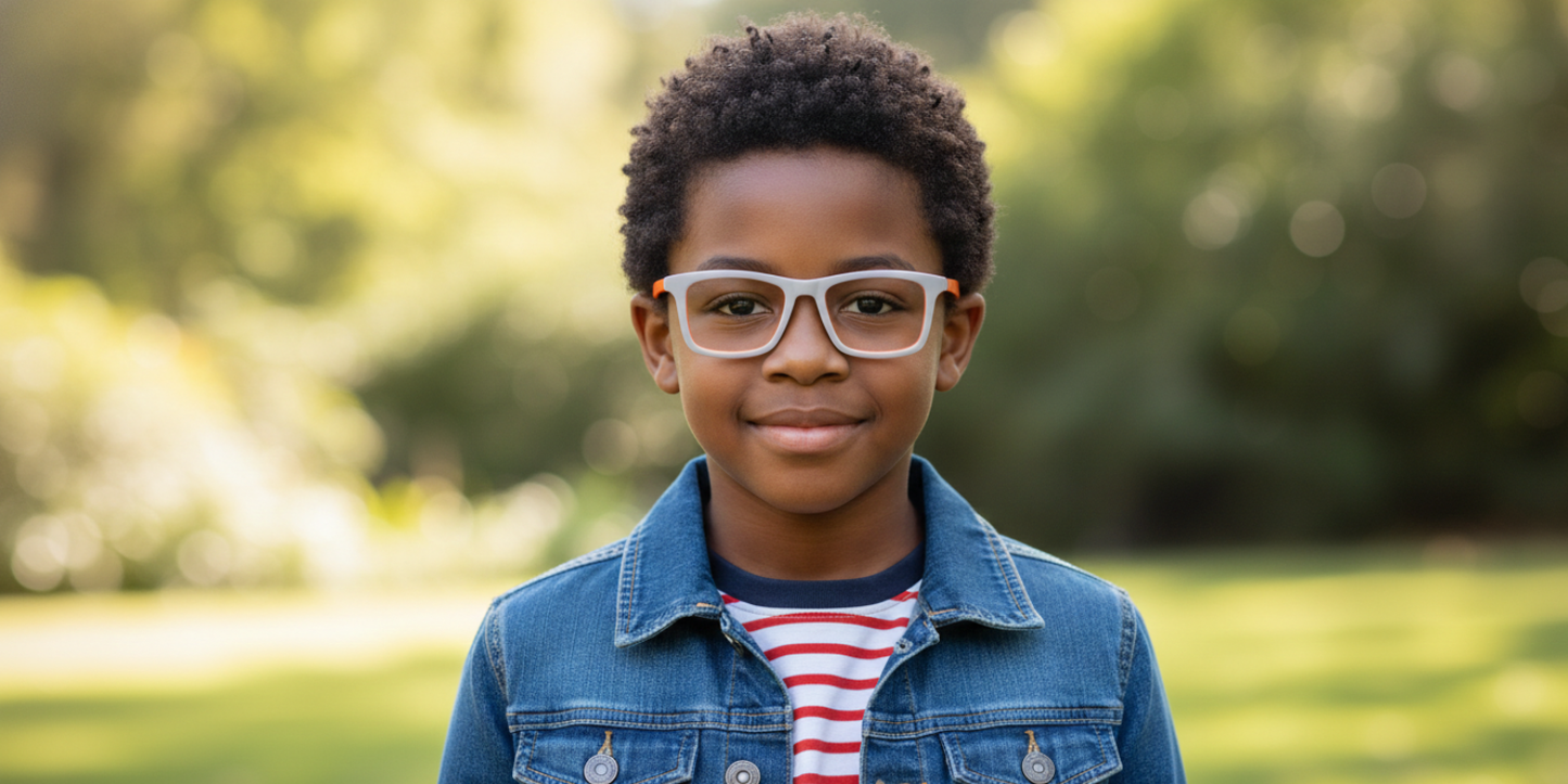 Full Rim Rectangle Kids Premium Eyeglasses With Adjustable Temples