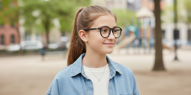 Full Rim Round Eyeglasses With Adjustable Temples