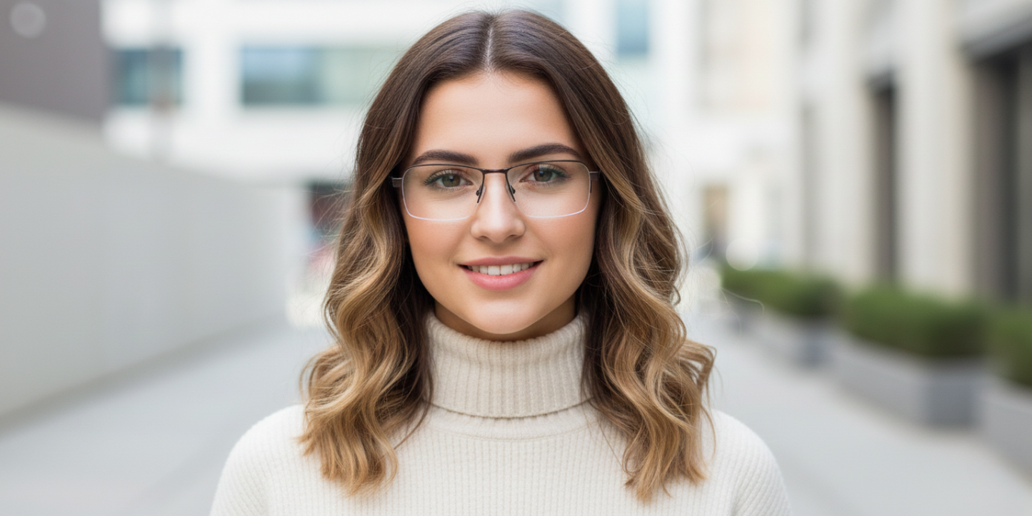 Half Rim Rectangle Classic Eyeglasses