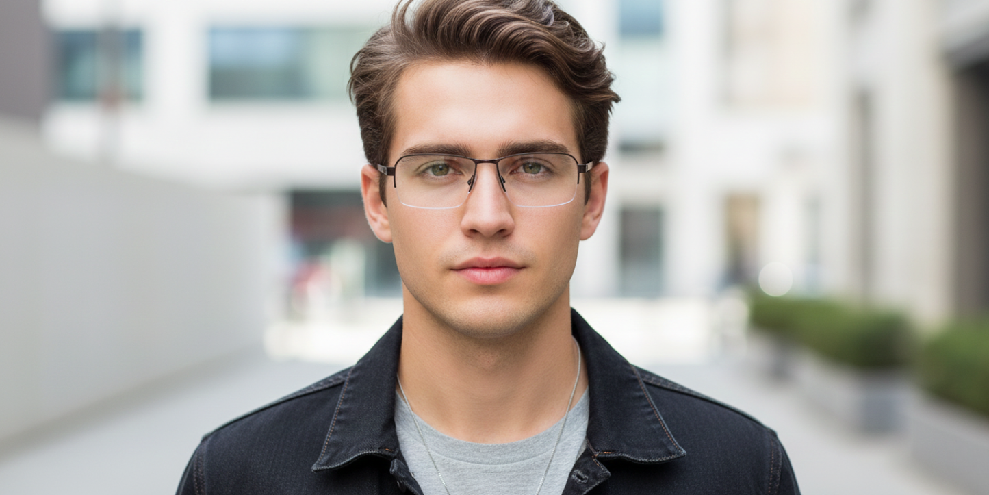 Half Rim Rectangle Classic Eyeglasses