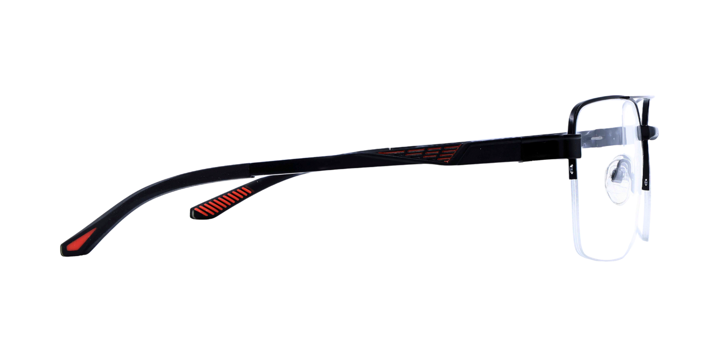 Half Rim Double Bridge Rectangle Classic Sports Eyeglasses