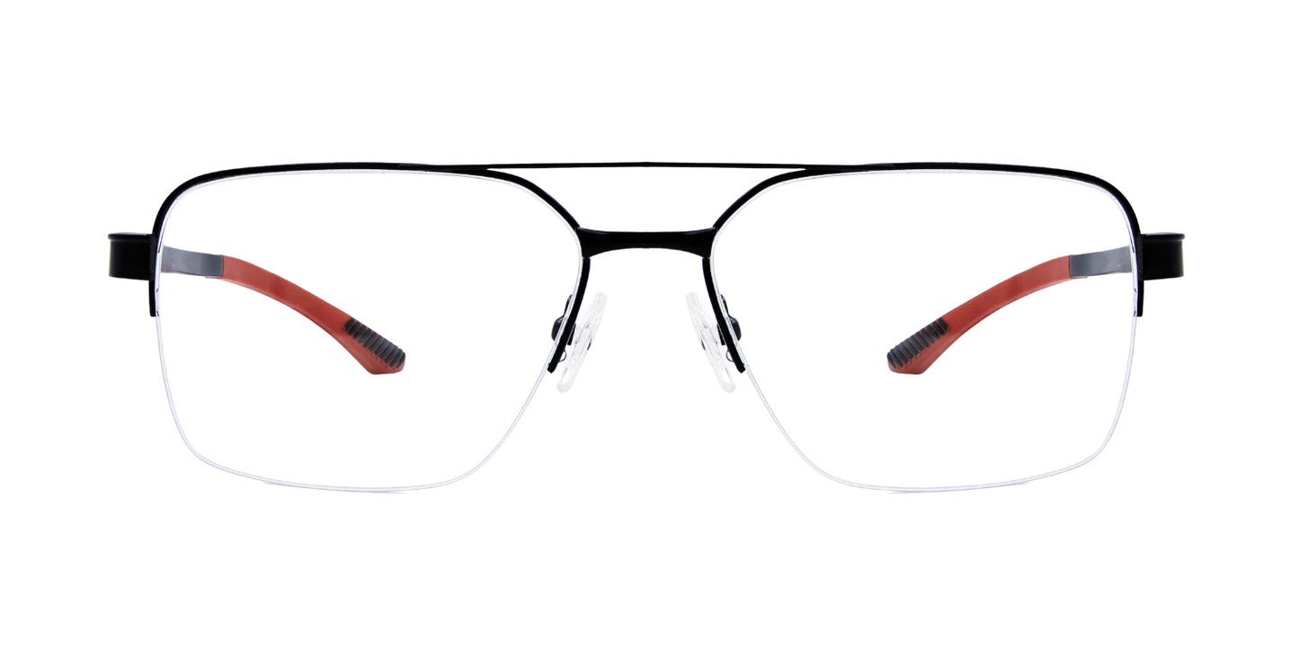 Half Rim Double Bridge Rectangle Classic Sports Eyeglasses
