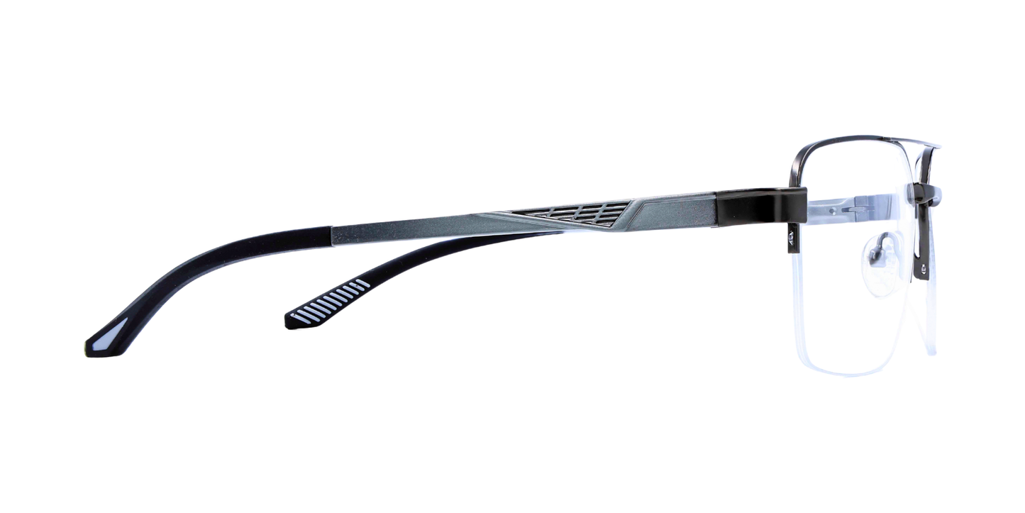 Half Rim Double Bridge Rectangle Classic Sports Eyeglasses