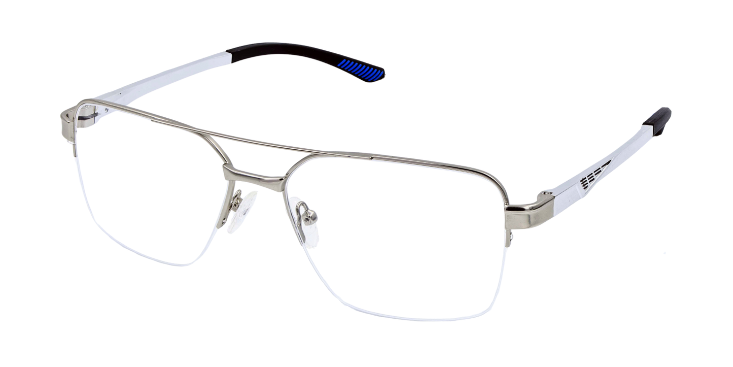 Half Rim Double Bridge Rectangle Classic Sports Eyeglasses