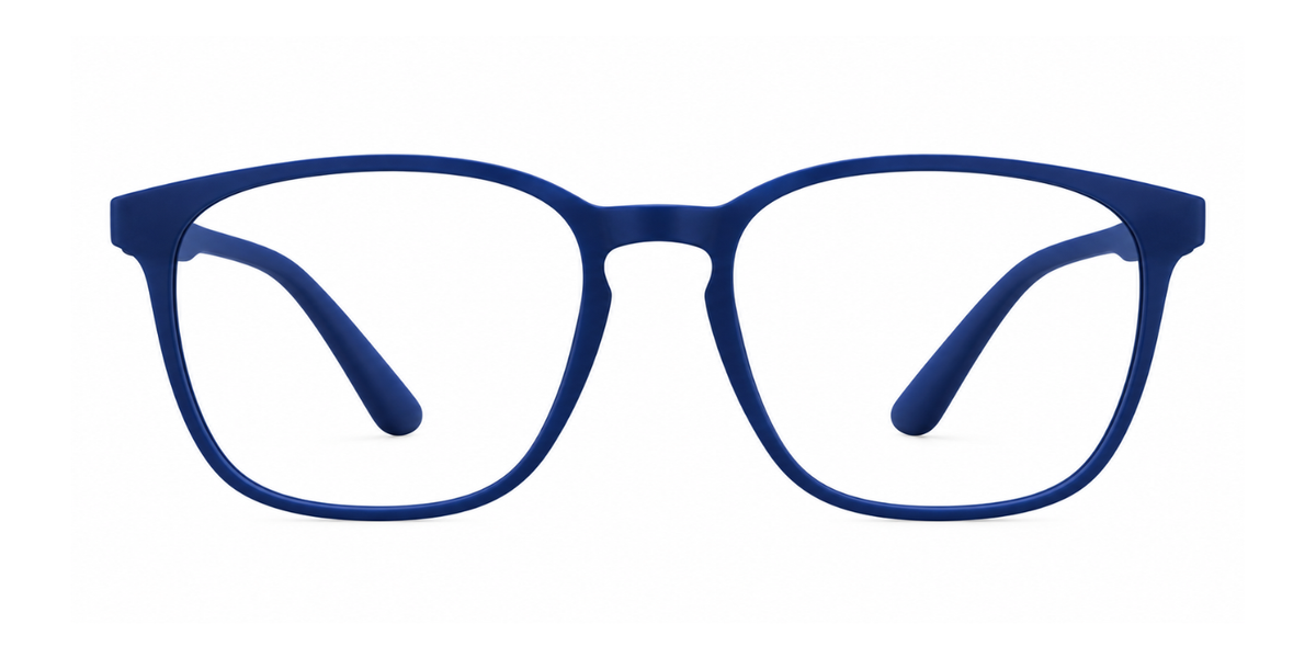 Matte Navy Blue Full Rim Round Magneto Eyeglasses