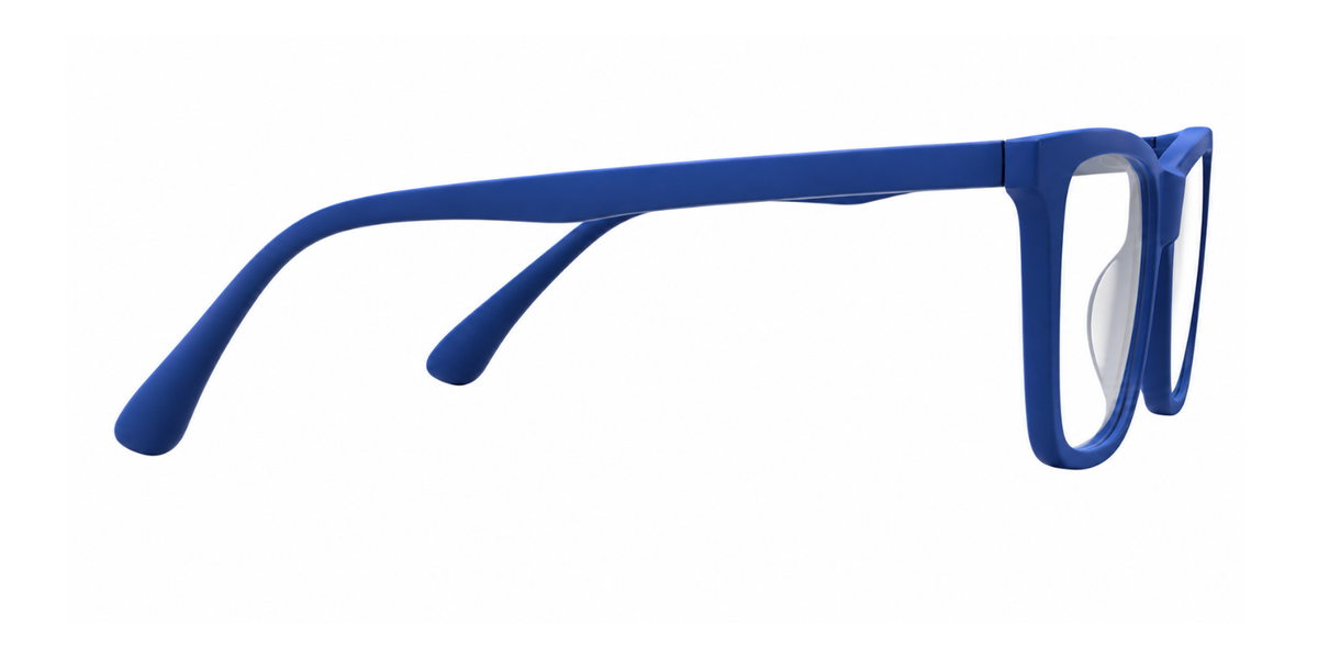 Matte Navy Blue Full Rim Round Magneto Eyeglasses