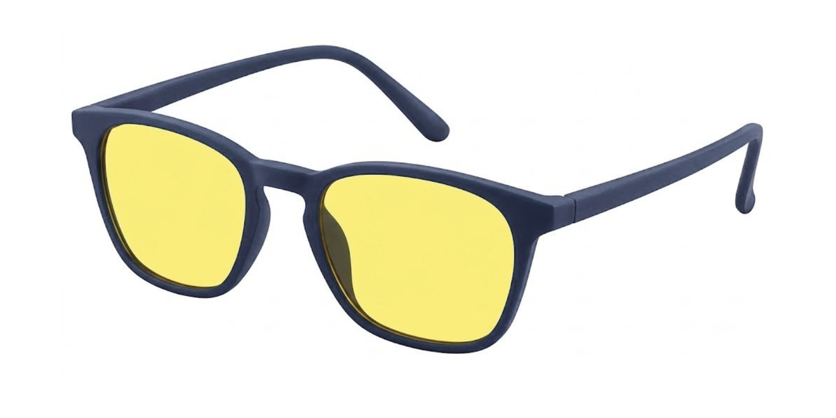 Matte Navy Blue Full Rim Round Magneto Eyeglasses