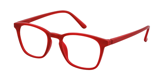 Matte Red Full Rim Round Magneto Eyeglasses
