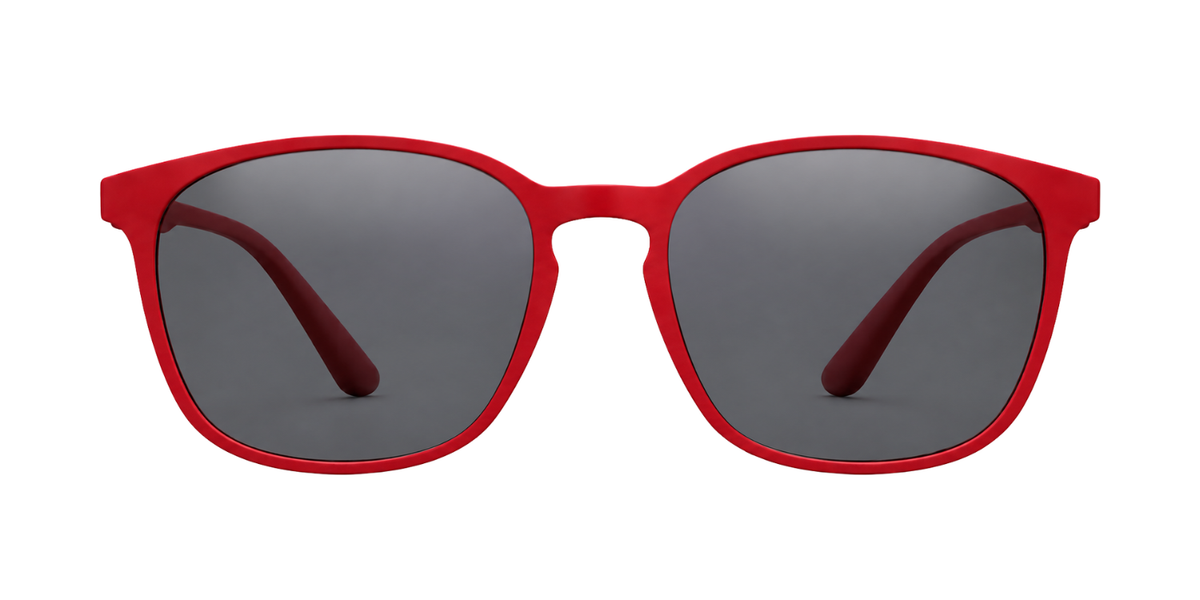 Matte Red Full Rim Round Magneto Eyeglasses