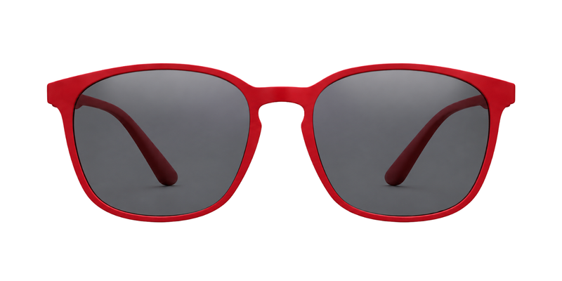 Matte Red Full Rim Round Magneto Eyeglasses