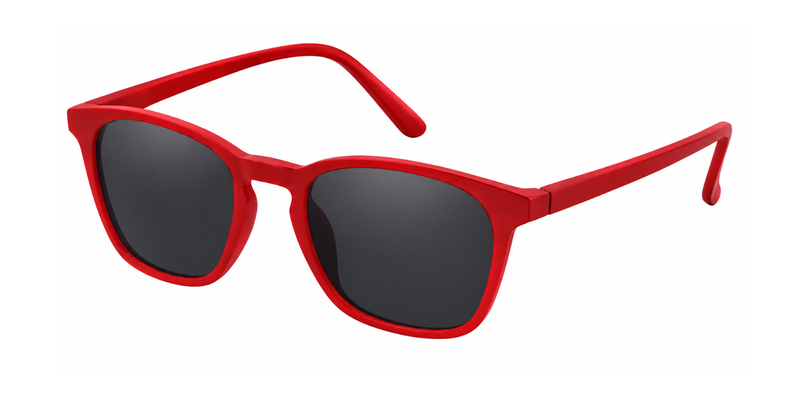 Matte Red Full Rim Round Magneto Eyeglasses