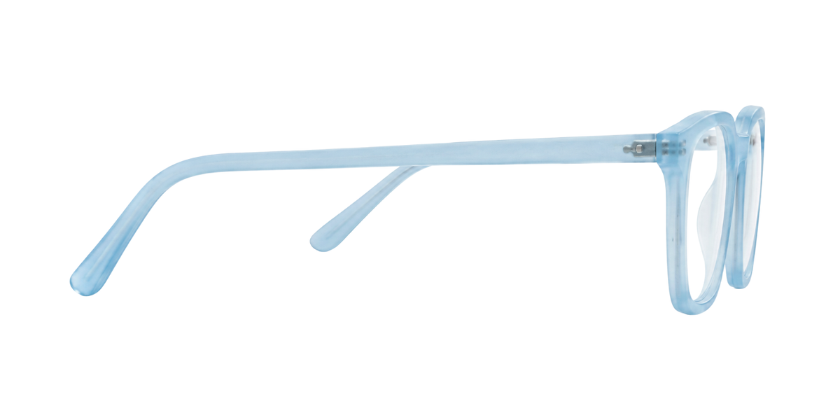 Matte Transparent Light Blue Full Rim Square Magneto Eyeglasses