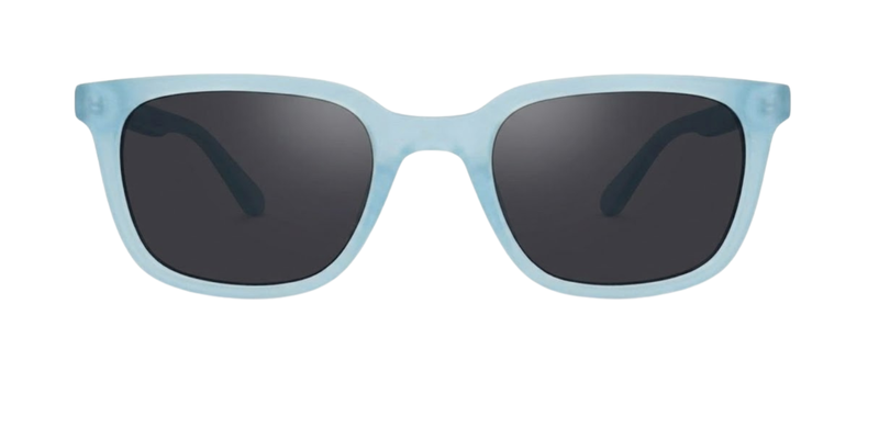 Matte Transparent Light Blue Full Rim Square Magneto Eyeglasses