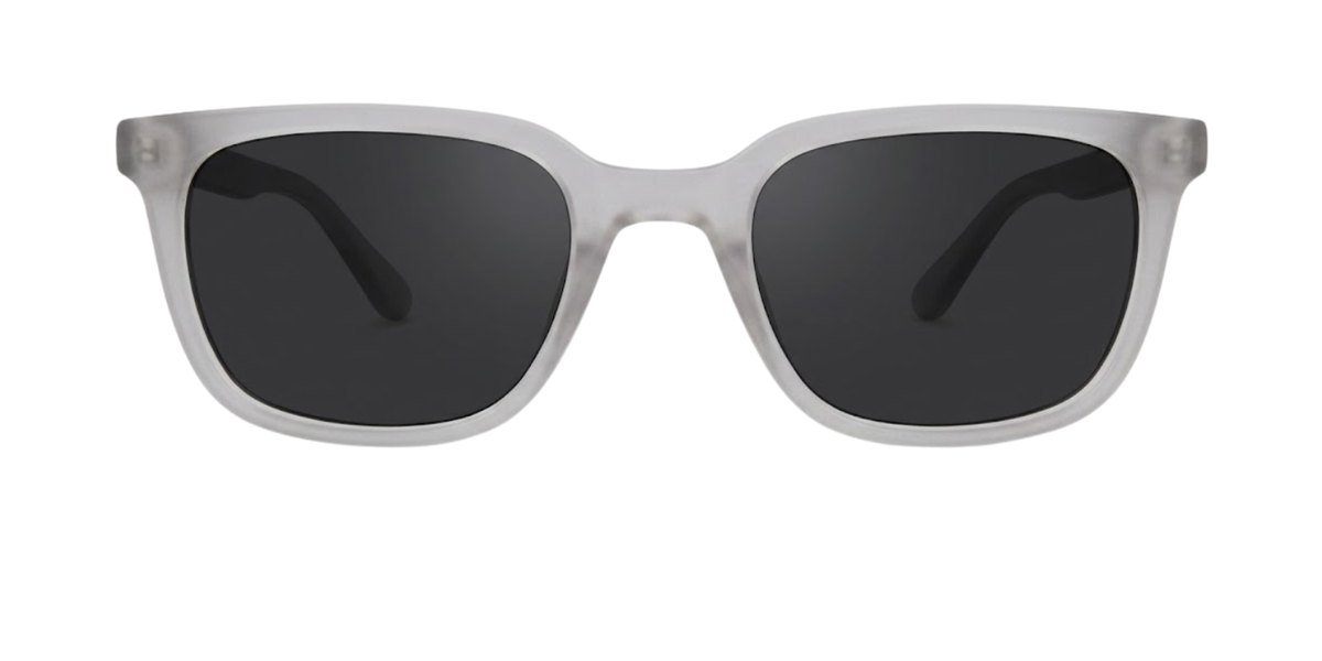 Matte Transparent Light Grey Full Rim Square Magneto Eyeglasses
