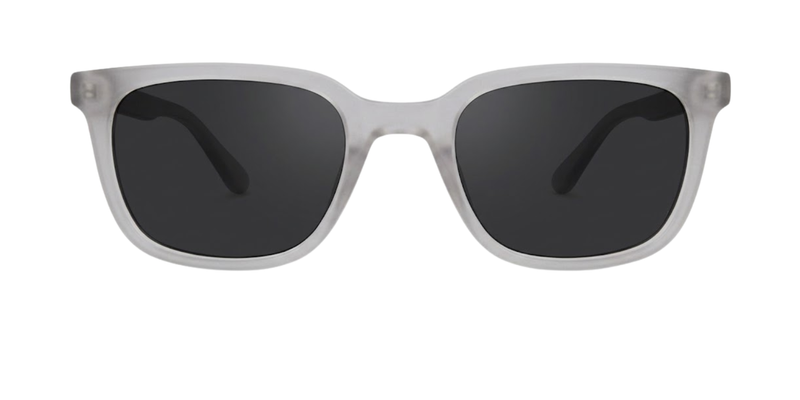 Matte Transparent Light Grey Full Rim Square Magneto Eyeglasses