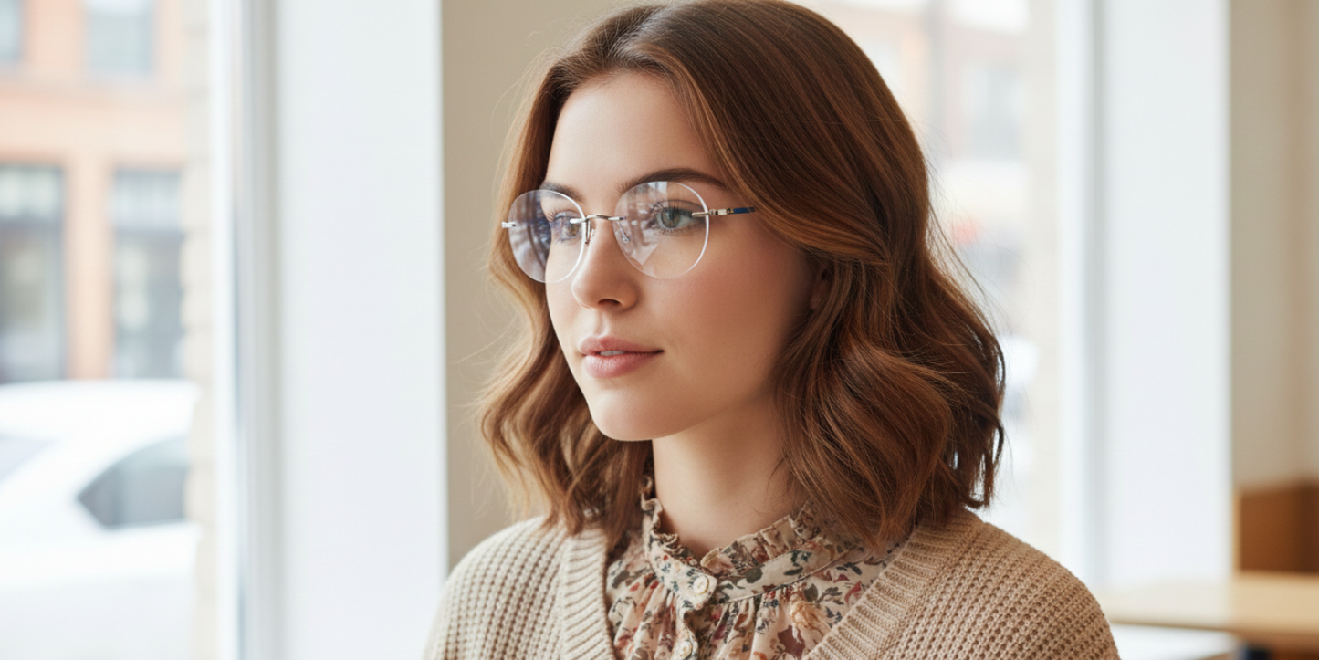 Rimless Round Premium Eyeglasses