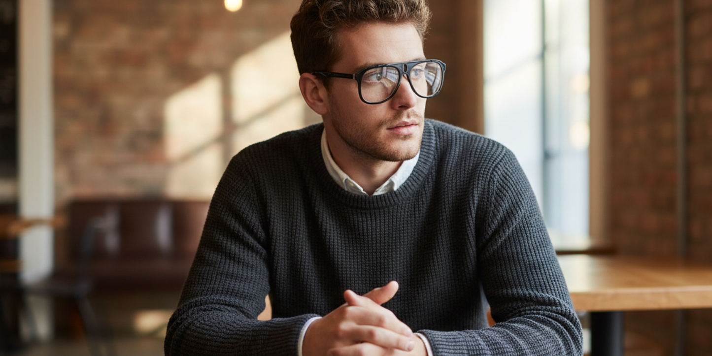 Full Rim Double Bridge Aviator Classic Eyeglasses