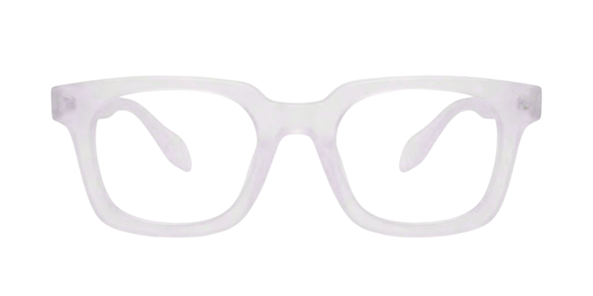 White Full Rim Square Magneto Eyeglasses