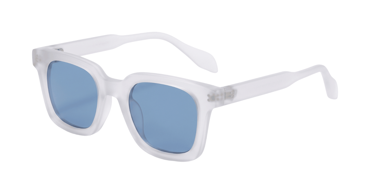 White Full Rim Square Magneto Eyeglasses